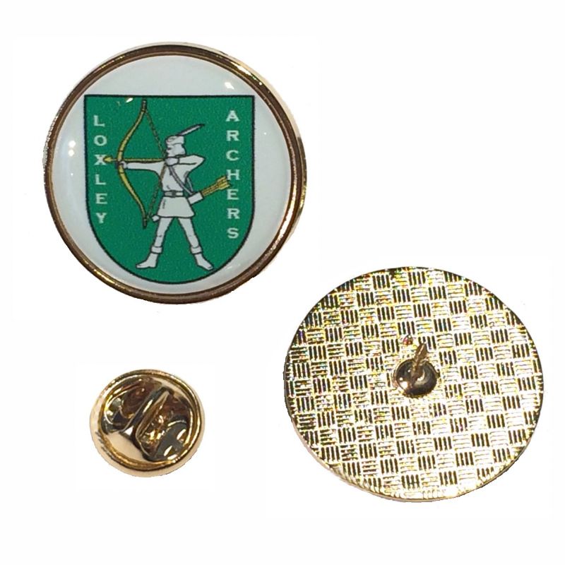 Premium Badge 25mm round gold clutch and printed dome